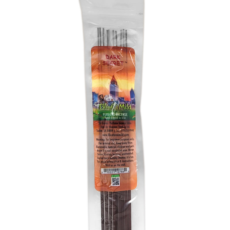 Dark Secret 10.5" Blunt & Mild Incense, 20g Pack