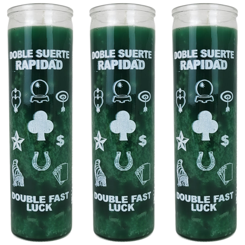 7 Day Candle, Double Fast Luck (Green)