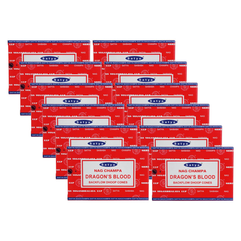 Dragon's Blood Backflow Dhoop Incense Cones, Box of 10 Cones, by Satya