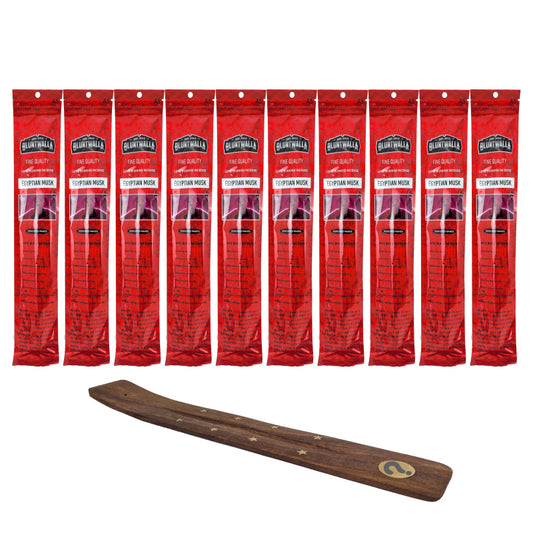 10-Pack + Incense Holder Set: Egyptian Musk 11" Bluntwalla Incense