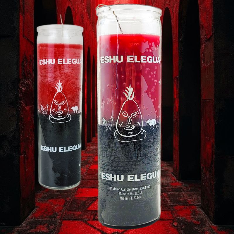 7 Day Candle, Orisha Eshu Elegua (Red/Black)