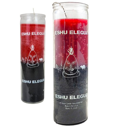7 Day Candle, Orisha Eshu Elegua (Red/Black)