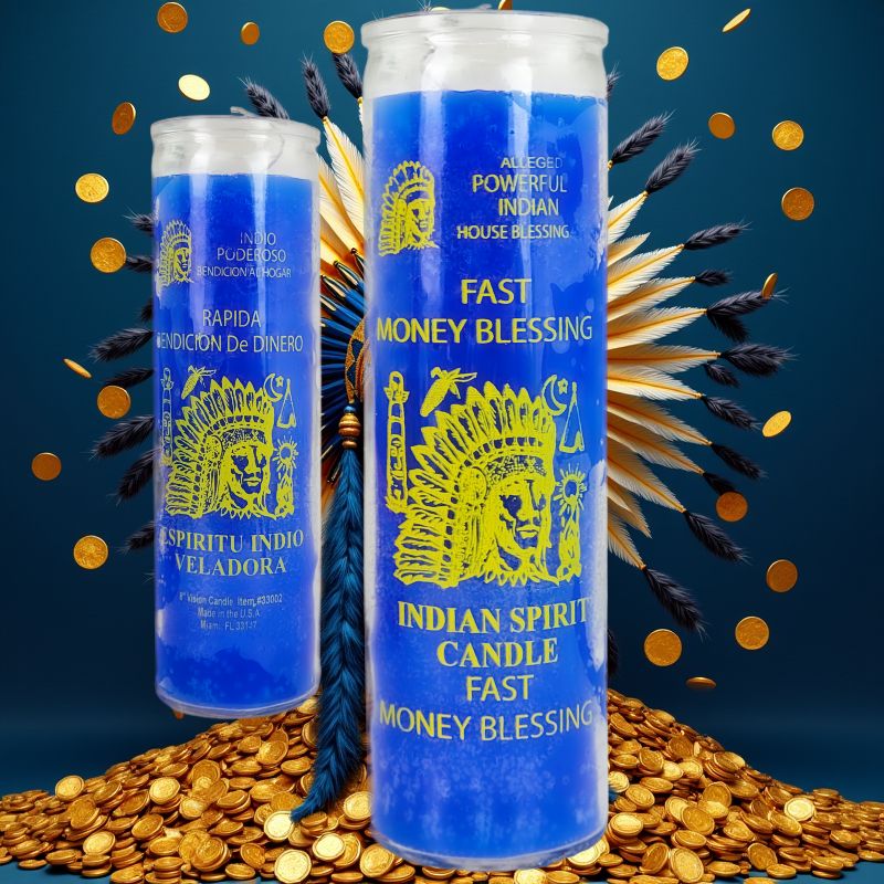 7 Day Candle, Fast Money Blessing (Blue)