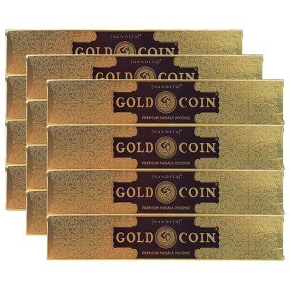 Nandita Gold Coin Incense Sticks, 15g Pack