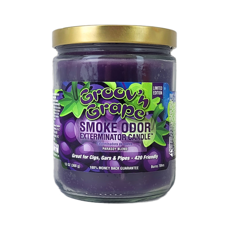 Groov'n Grape 4" Odor Exterminator Glass Jar Candle 13oz