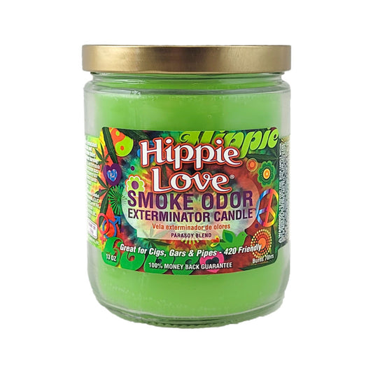 Hippie Love 4" Odor Exterminator Glass Jar Candle 13oz