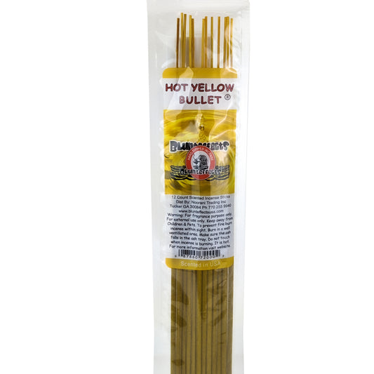 10.5" BluntEffects Incense Fragrance Wands, 12-Pack Hot Yellow Bullet Scent