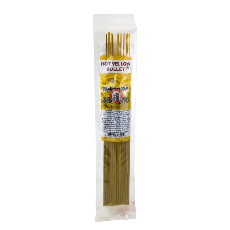 10.5" BluntEffects Incense Fragrance Wands, 12-Pack Hot Yellow Bullet Scent