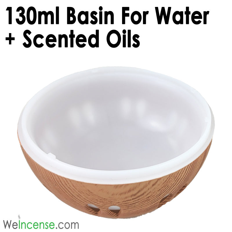 6" Plastic Mini Atomization Humidifier Diffuser, Crackled White/Light Wood Design