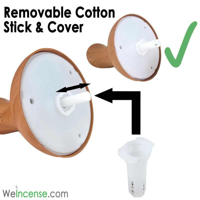 6" Plastic Mini Atomization Humidifier Diffuser, Crackled White/Light Wood Design