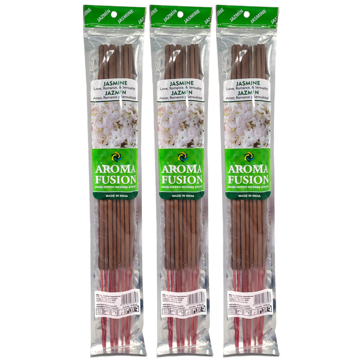 Jasmine Scent Aroma Fusion 19" Jumbo Incense, 10-Stick Pack