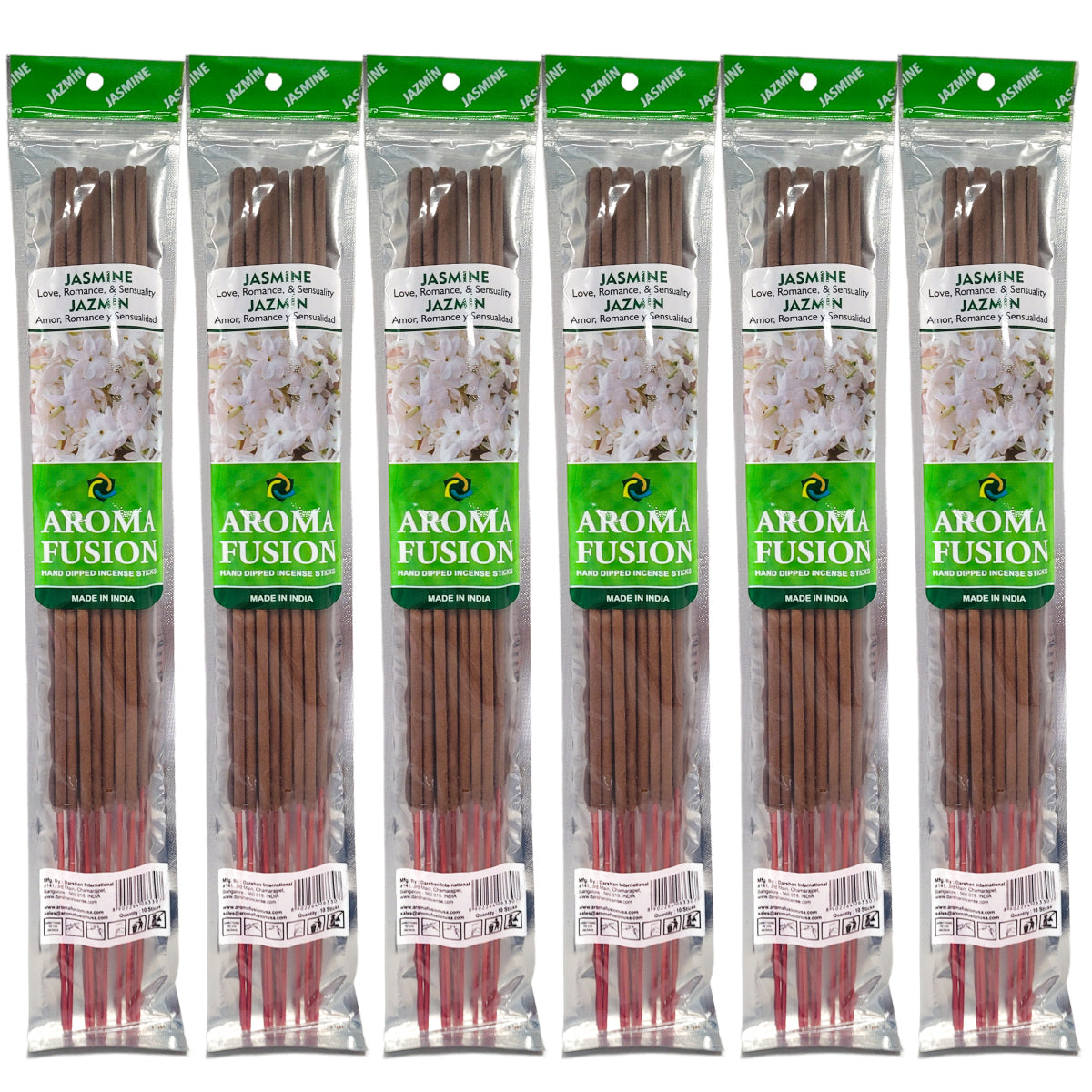 Jasmine Scent Aroma Fusion 19" Jumbo Incense, 10-Stick Pack