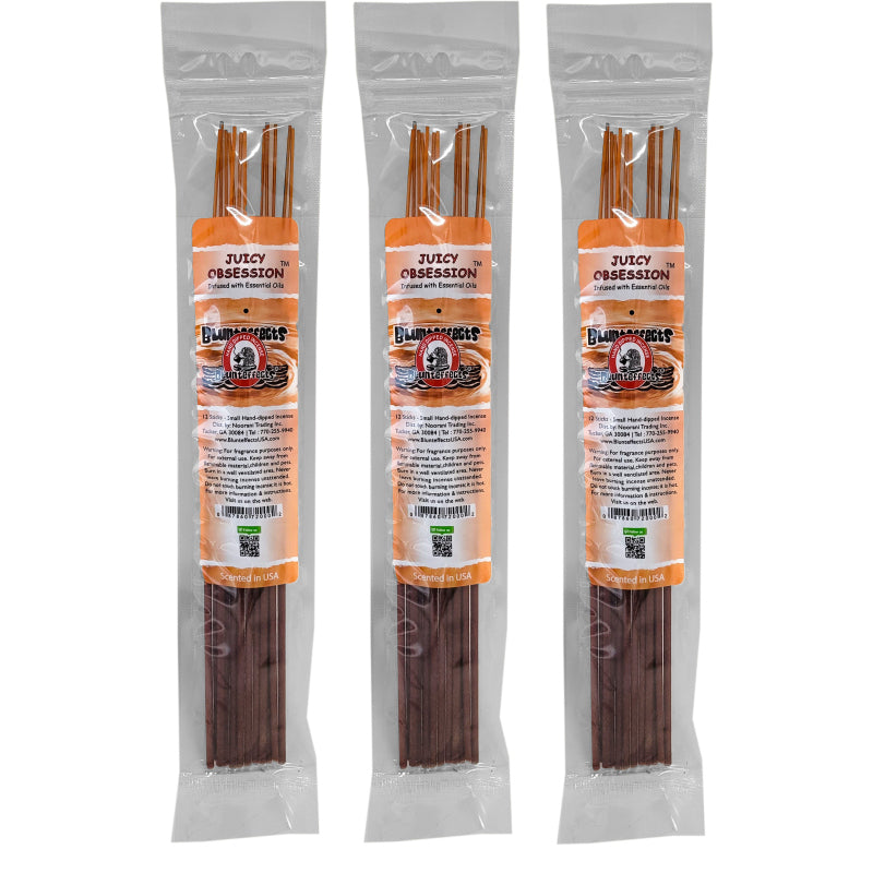 10.5" BluntEffects Incense Fragrance Wands, 12-Pack Juicy Obsession