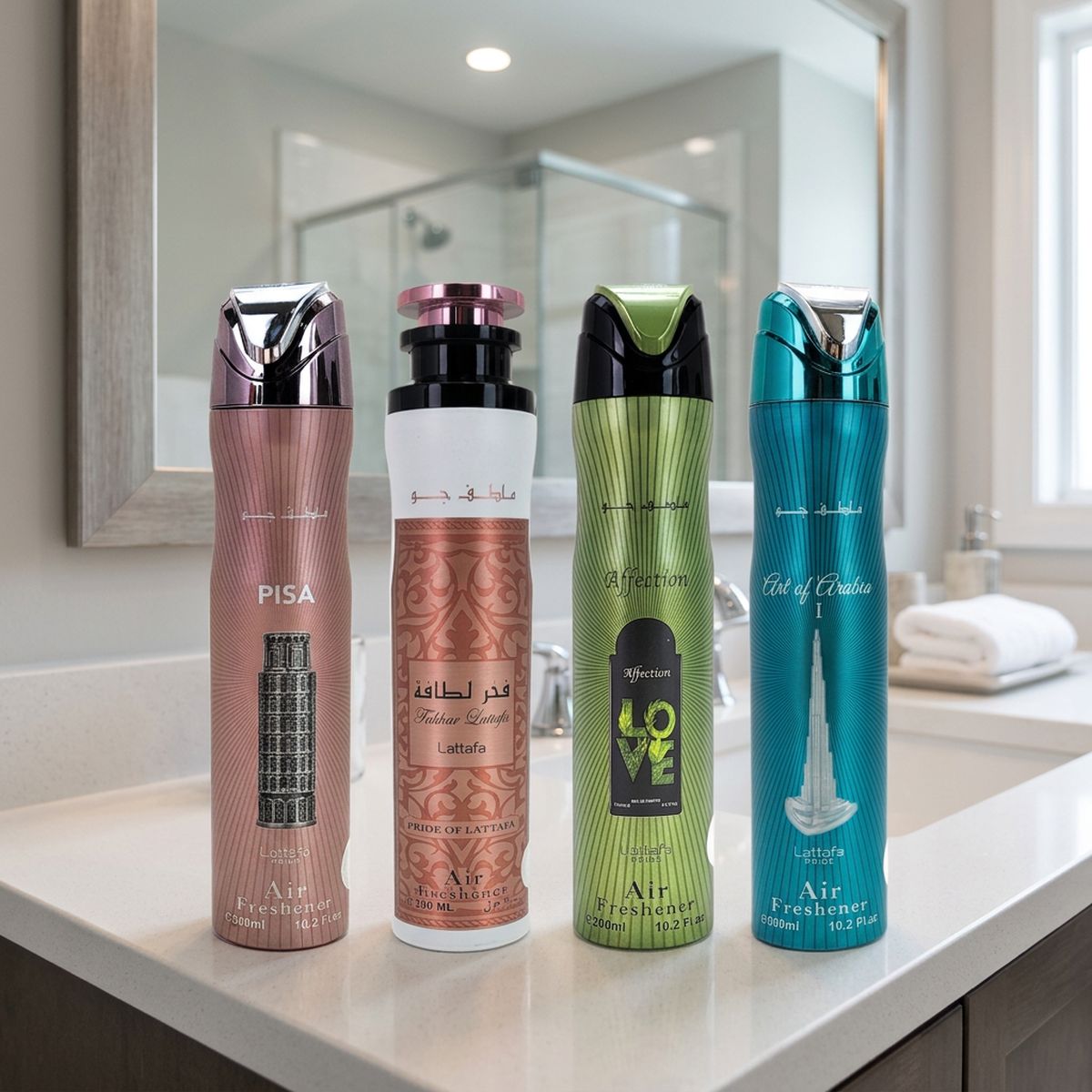 4-PACK SAMPLER #L4 Lattafa 300ml Aerosol Air Freshener Sprays