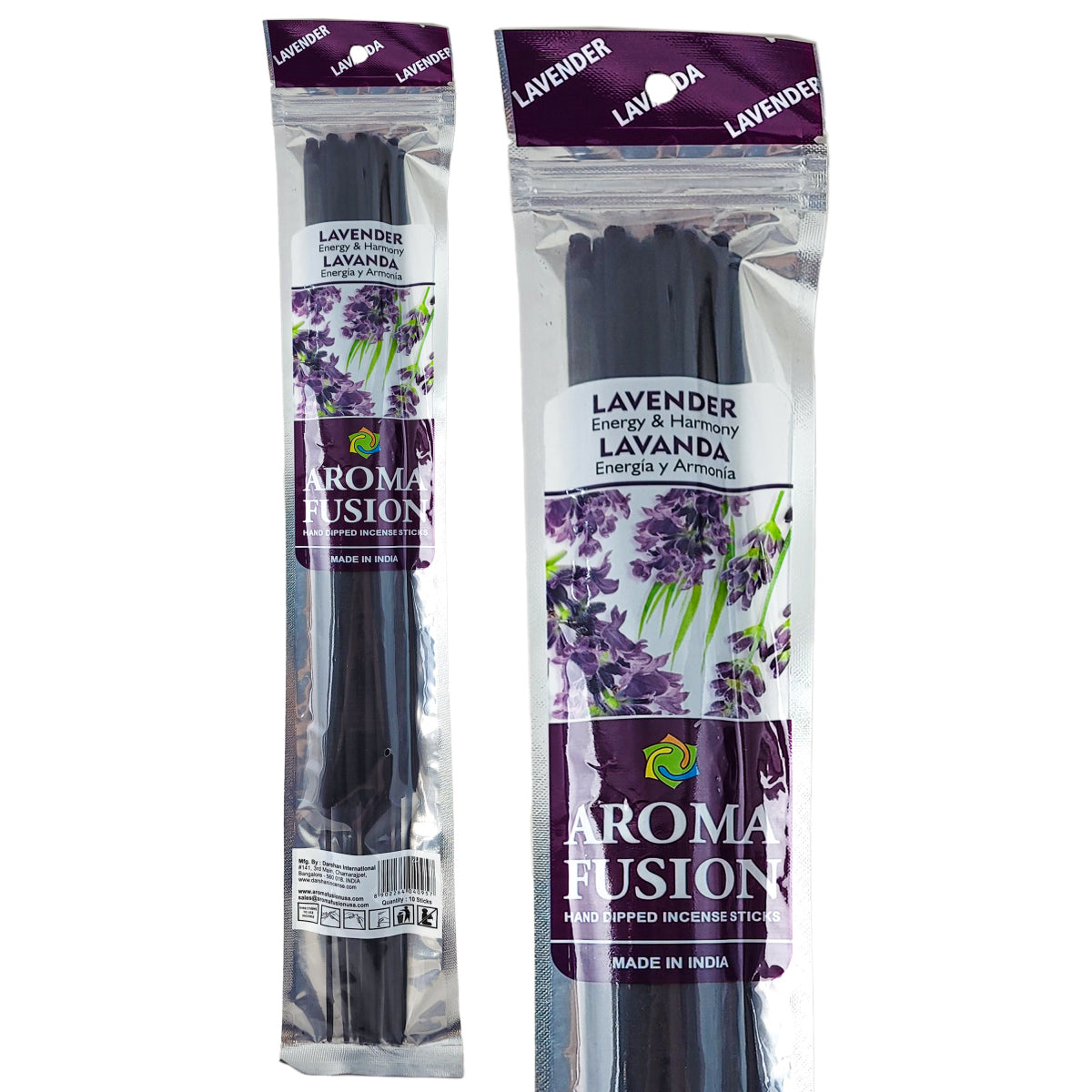 Lavender Scent Aroma Fusion 19" Jumbo Incense, 10-Stick Pack