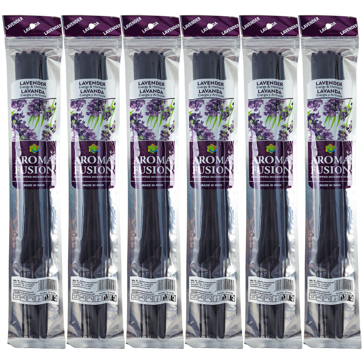 Lavender Scent Aroma Fusion 19" Jumbo Incense, 10-Stick Pack