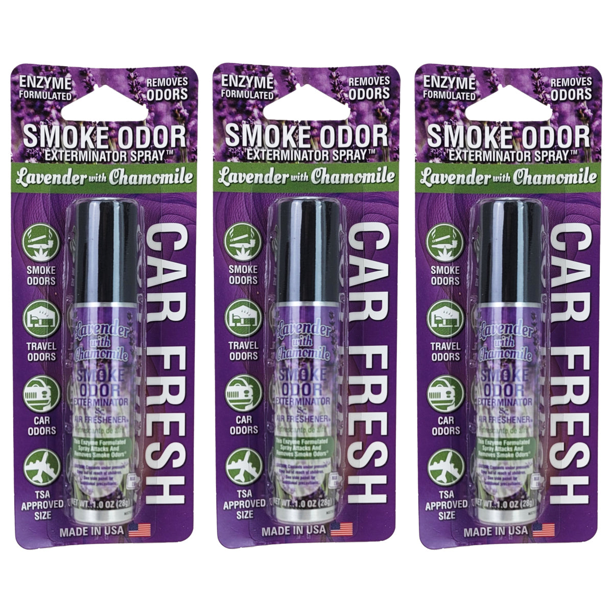 Lavender with Chamomile Travel 1oz Smoke Odor Exterminator Spray Aerosol Mini Can, by Tobacco Outlet Products