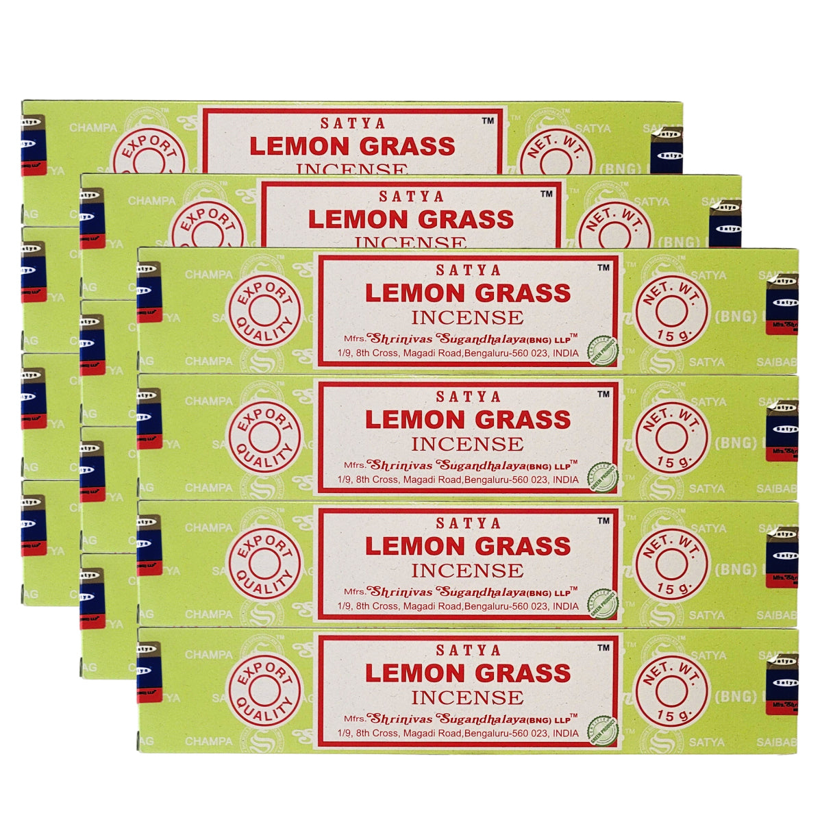 Lemon Grass Scent Incense Sticks by Satya BNG, 15g Packs