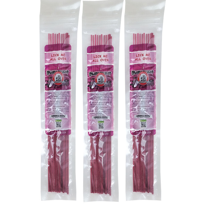 10.5" BluntEffects Incense Fragrance Wands, 12-Pack Lick Me All Over Scent