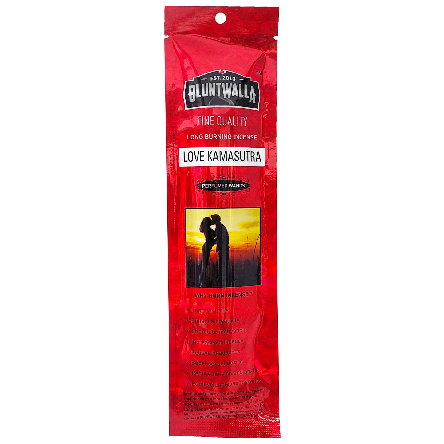 8" Short Bluntwalla Incense Packs, Love Kama Sutra Scent
