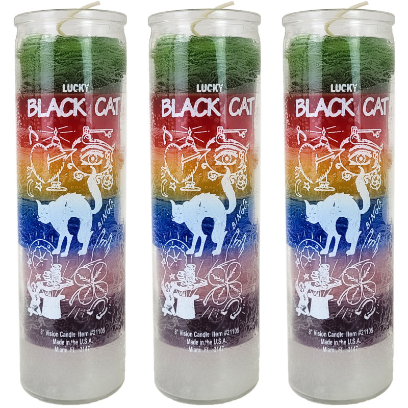 7 Day Candle, Lucky Black Cat (7 Color)
