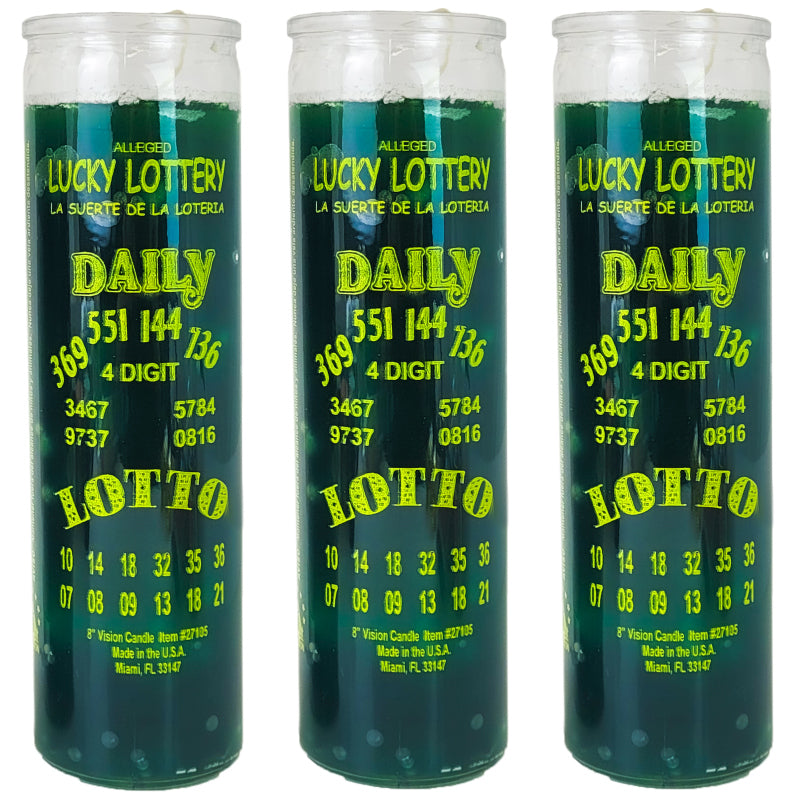 7 Day Candle, Lucky Lottery (Green)