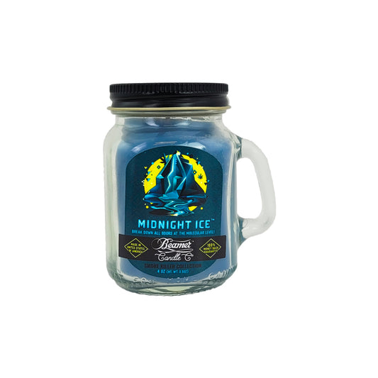 MINI 3" Midnight Ice Jar Candle, 4oz Odor & Smoke Killer, by Beamer Candle Co
