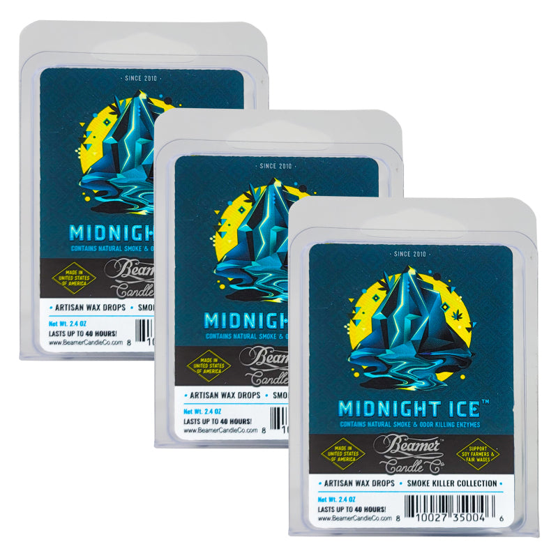 Midnight Ice Scent, Wax Drop Melts Odor & Smoke Killer, by Beamer Candle Co