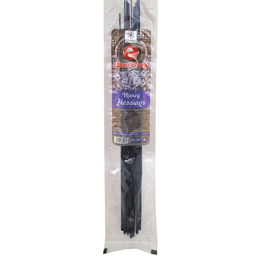 Money Blessings Scent 10.5" Blunt Black Incense, 12-Stick Pack