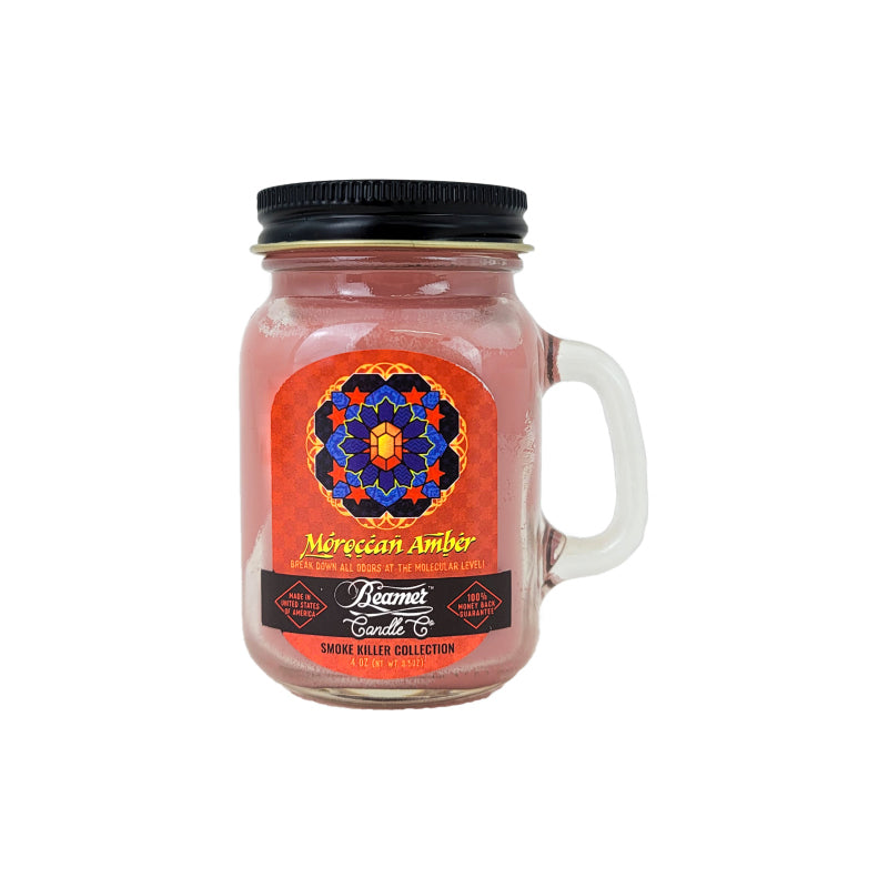 MINI 3" Moroccan Amber Jar Candle, 4oz Odor & Smoke Killer, by Beamer Candle Co