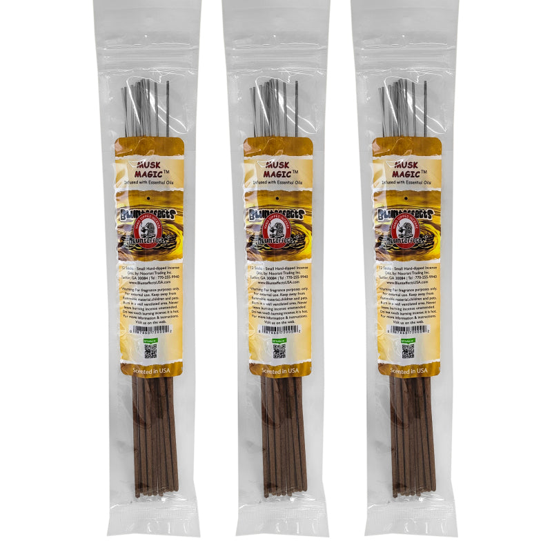 10.5" BluntEffects Incense Fragrance Wands, 12-Pack Musk Magic