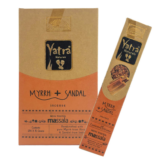 Myrrh + Sandal Parimal Yatra Naturals Incense Sticks, 15g Packs