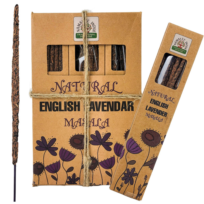 Natural English Lavender 15g 8" Incense Pack, by Namaste India