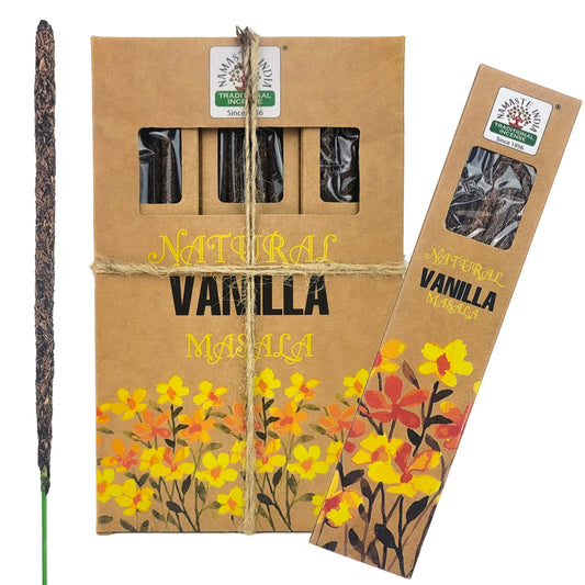 Natural Vanilla 15g 8" Incense Pack, by Namaste India