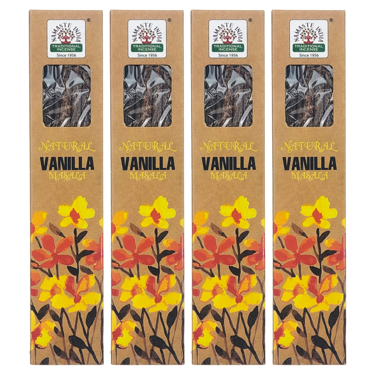 Natural Vanilla 15g 8" Incense Pack, by Namaste India