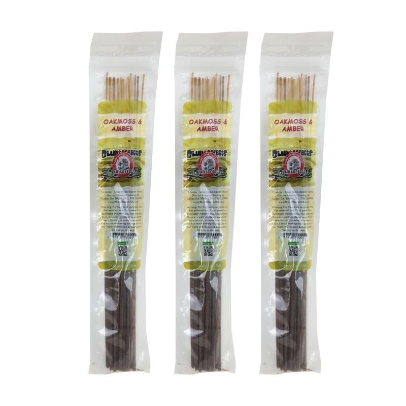 10.5" BluntEffects Incense Fragrance Wands, 12-Pack Oakmoss & Amber