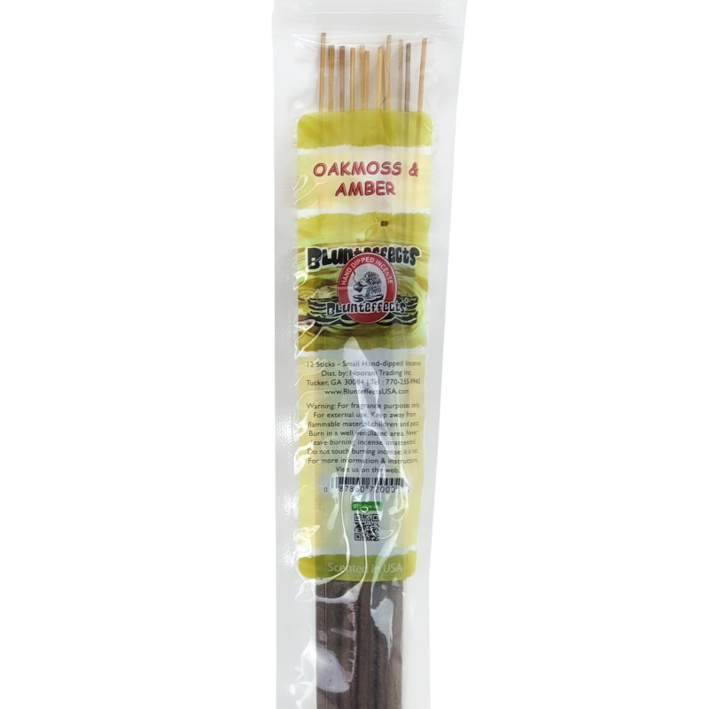 10.5" BluntEffects Incense Fragrance Wands, 12-Pack Oakmoss & Amber