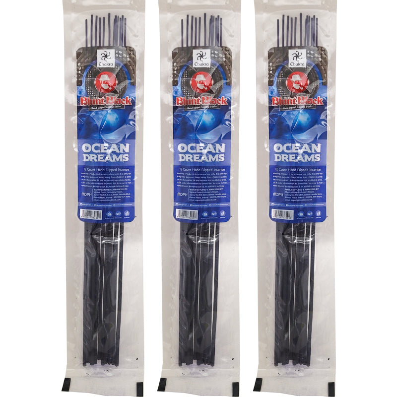 Ocean Dreams Scent 10.5" Blunt Black Incense, 12-Stick Pack