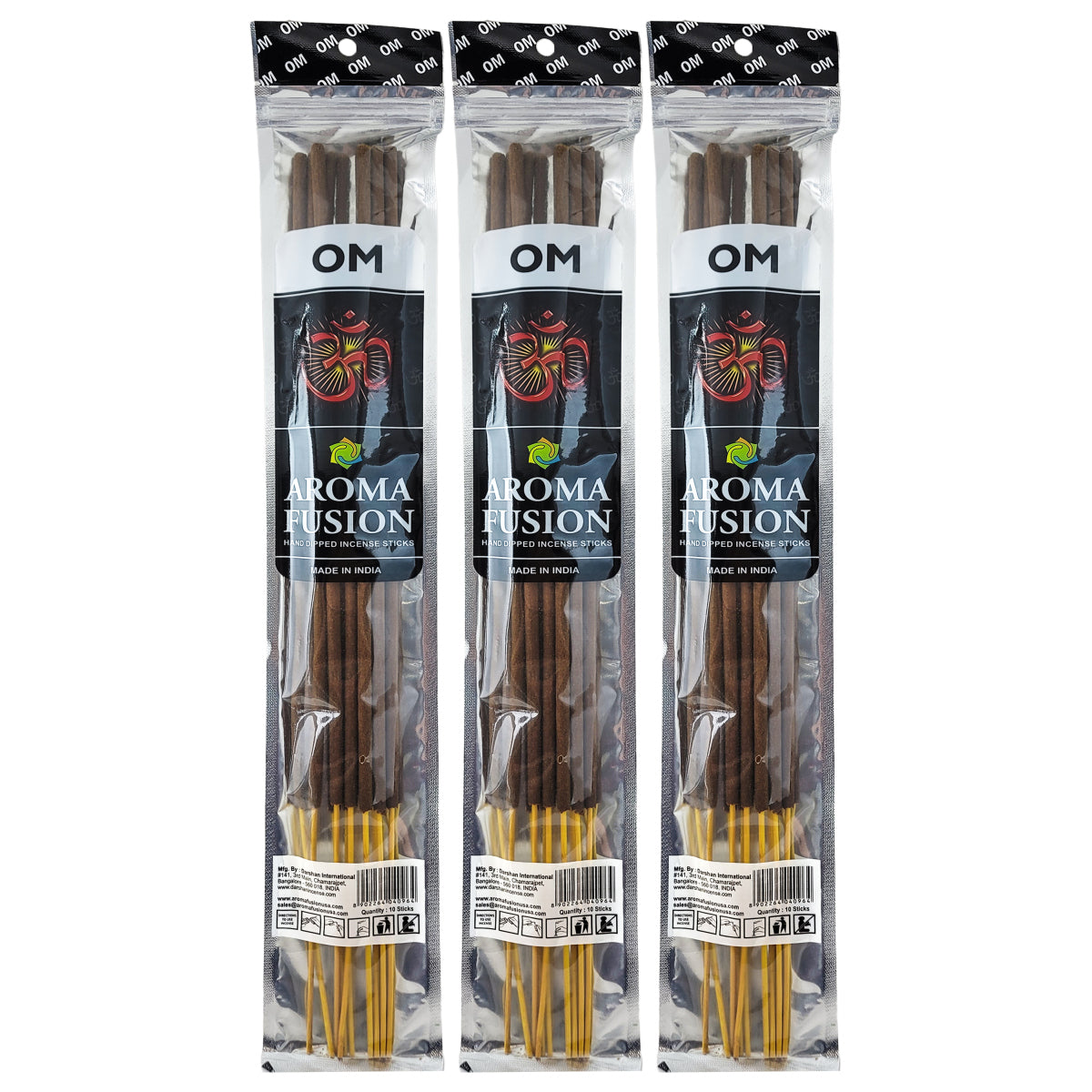 OM Scent Aroma Fusion 19" Jumbo Incense, 10-Stick Pack