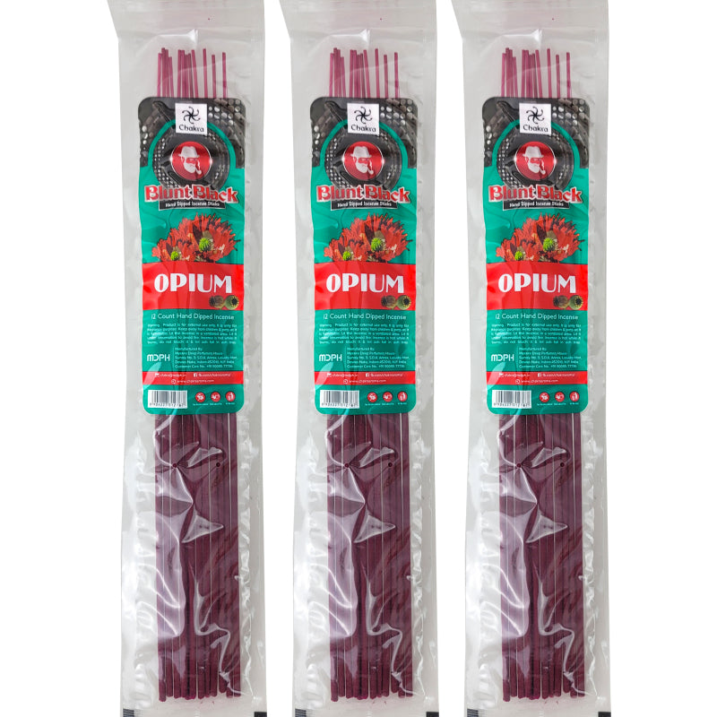 Opium Scent 10.5" Blunt Black Incense, 12-Stick Pack