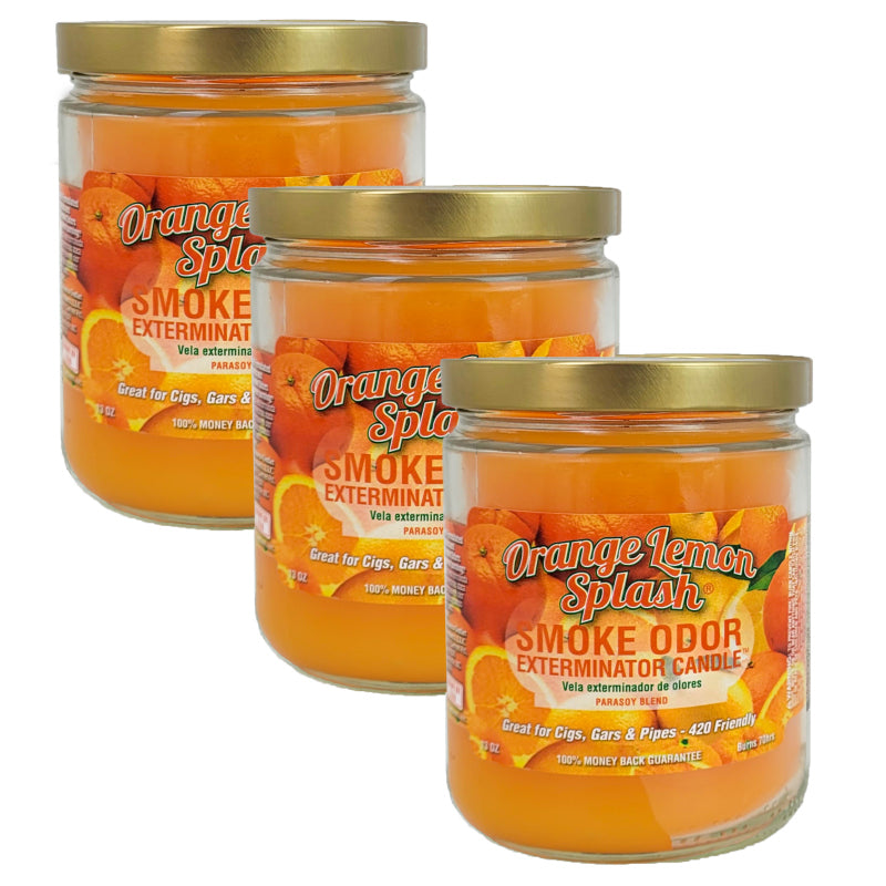 Orange Lemon Splash 4" Odor Exterminator Glass Jar Candle 13oz