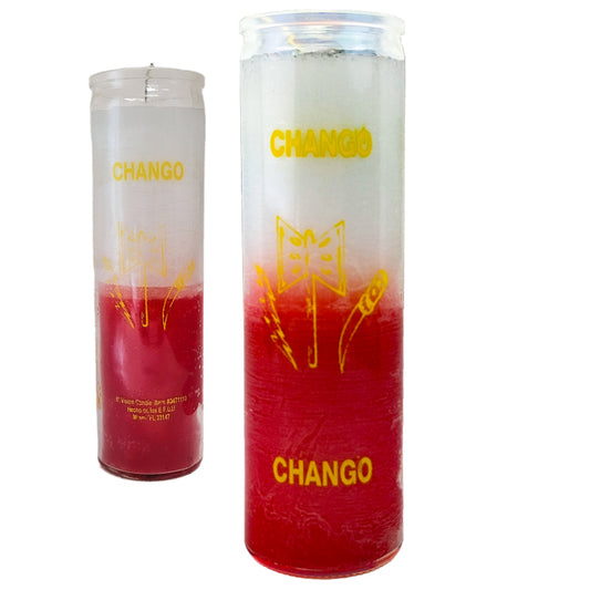 7 Day Candle, Orisha Chango (White/Red)