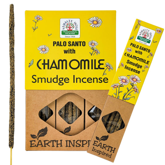 Palo Santo & Chamomile 15g 8" Incense Pack, by Namaste India