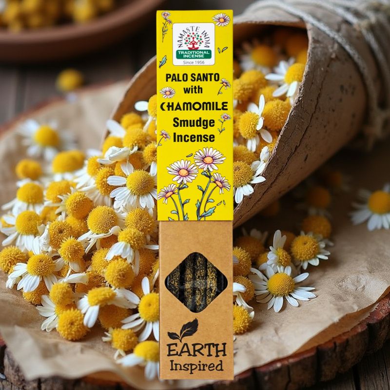 Palo Santo & Chamomile 15g 8" Incense Pack, by Namaste India