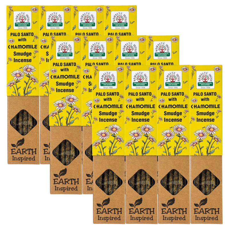 Palo Santo & Chamomile 15g 8" Incense Pack, by Namaste India