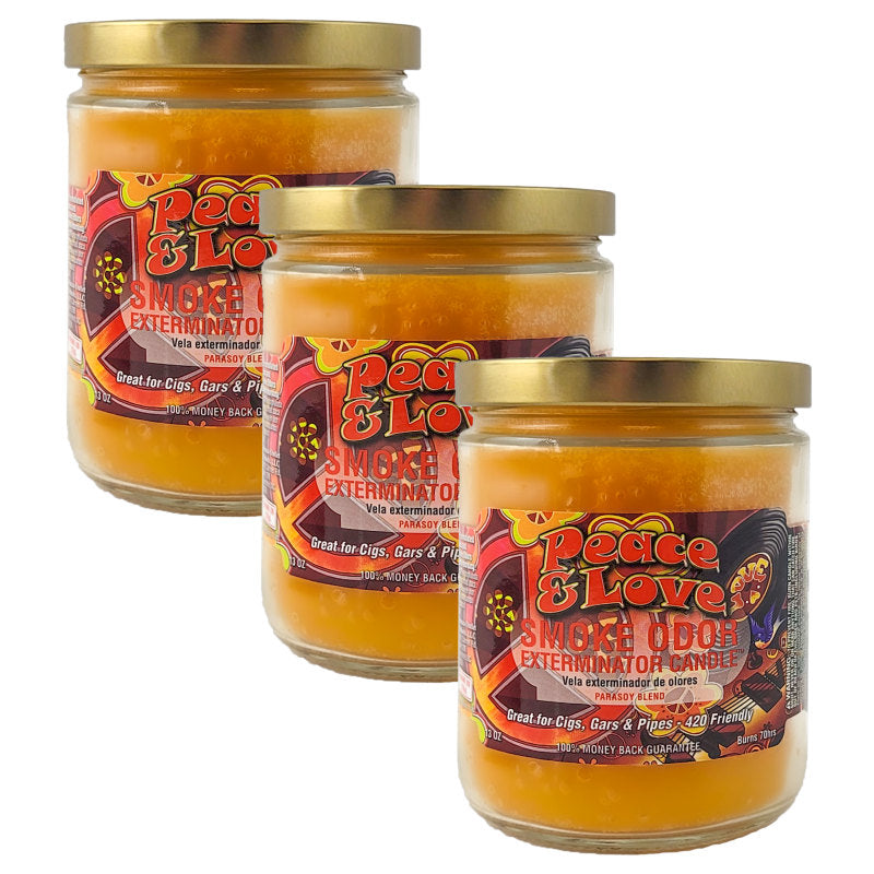 Peace & Love 4" Odor Exterminator Glass Jar Candle 13oz