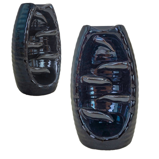 Petals Cascade Ceramic Backflow Incense Cone Burner & Holder, Dark Brown