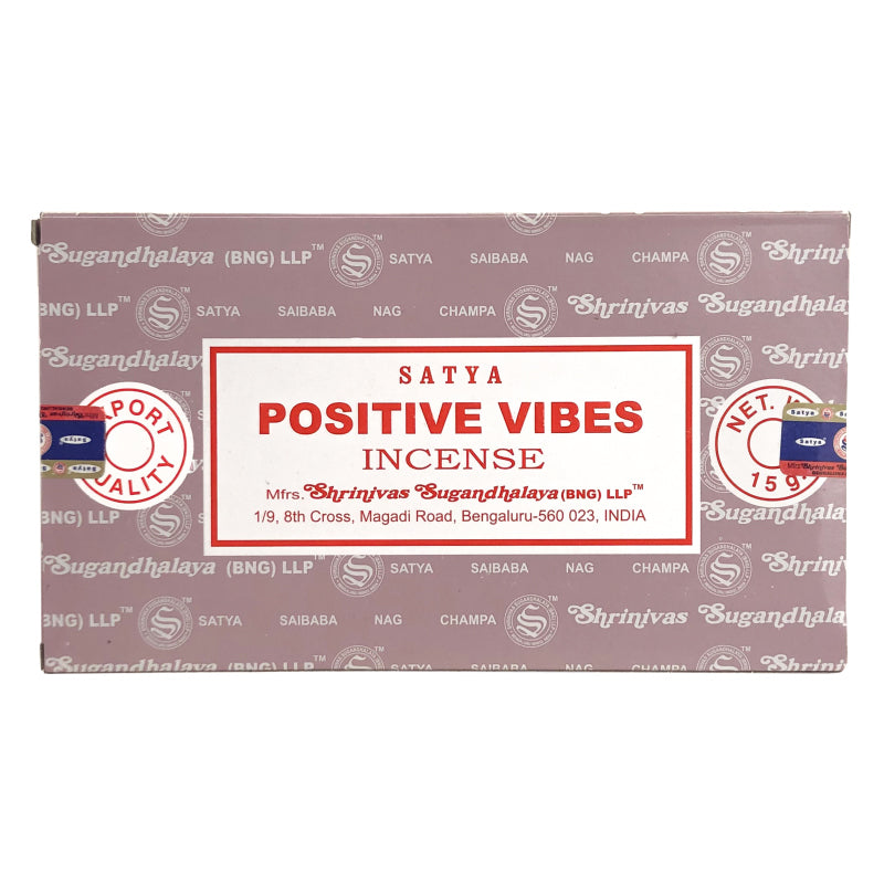Positive Vibes Scent Incense Sticks by Satya BNG, 15g Packs