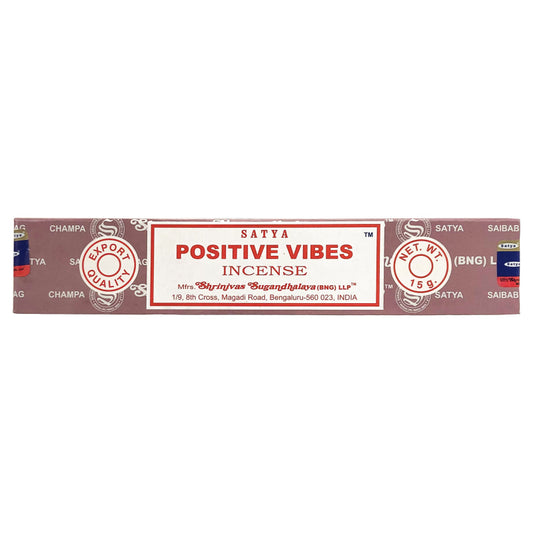Positive Vibes Scent Incense Sticks by Satya BNG, 15g Packs