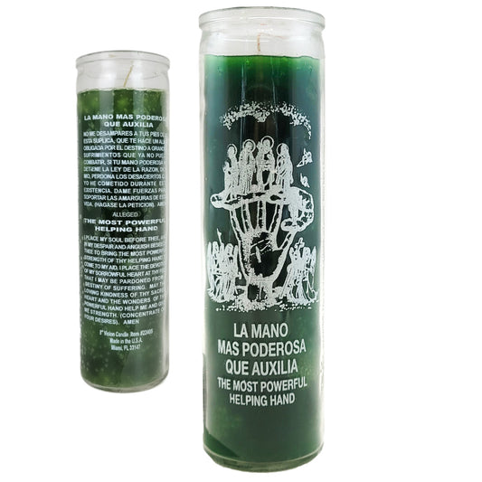 7 Day Candle, The Most Powerful Helping Hand (Green)